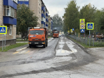 Ремонт дороги в Менделеевске